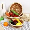 Прочная Плетеная Корзина из Имитации Ротанга Круглая Большая Вместительная Коробка для Хранения Многоцелевая Корзина для Хранения Продуктов Гостиная