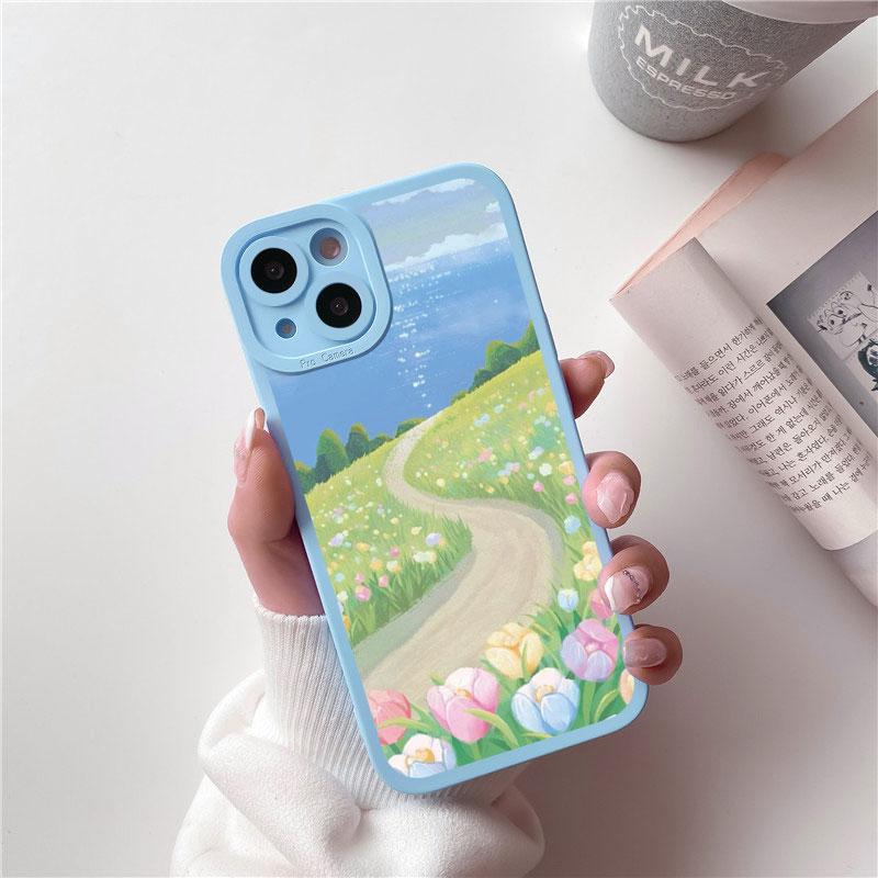 Чехол для телефона «Полевой цветок Джунгли Свежий пейзаж» для iphone 14 11 12 13 Pro Max 7 8 Plus SE 2020 X XR XS Мягкий силиконовый чехол Fundas