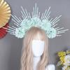 Graceful Floral Hair Garlands Silk Headpiece Ethnic Hair Decoration with Colorful Flowers Floral Charm for Photoshots