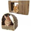 Rabbit Nest, Chinchilla, Guinea Pig Enclosure, Shelter, Natural Teething, Woven Nest with Branches, Platform for Hanging