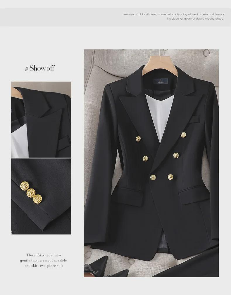 European & American Fashion Slim Suit Jacket with Metal Lion Head Buckle