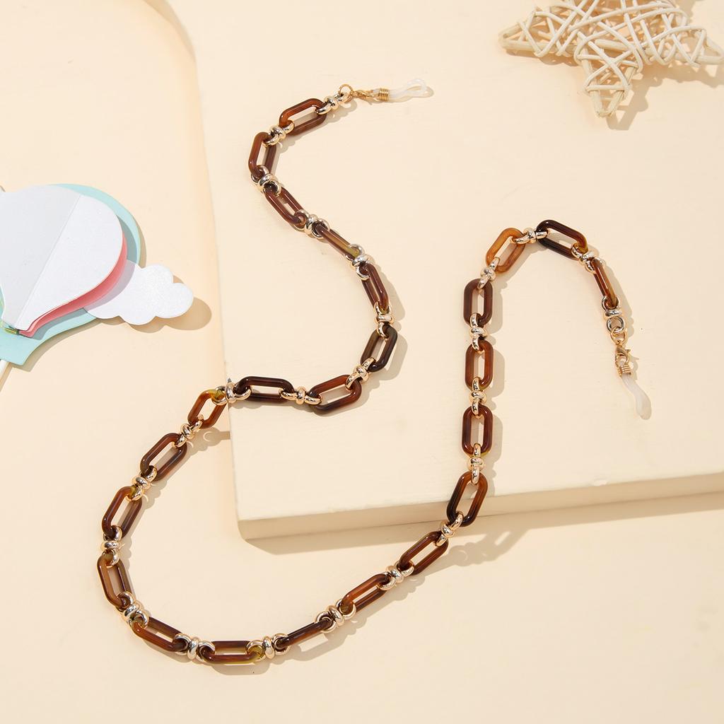 Ожерелье Нескользящая акриловая смола Цепочка для очков Шейный ремешок Шейный ободок Металлическая цепочка Шнурок для очков