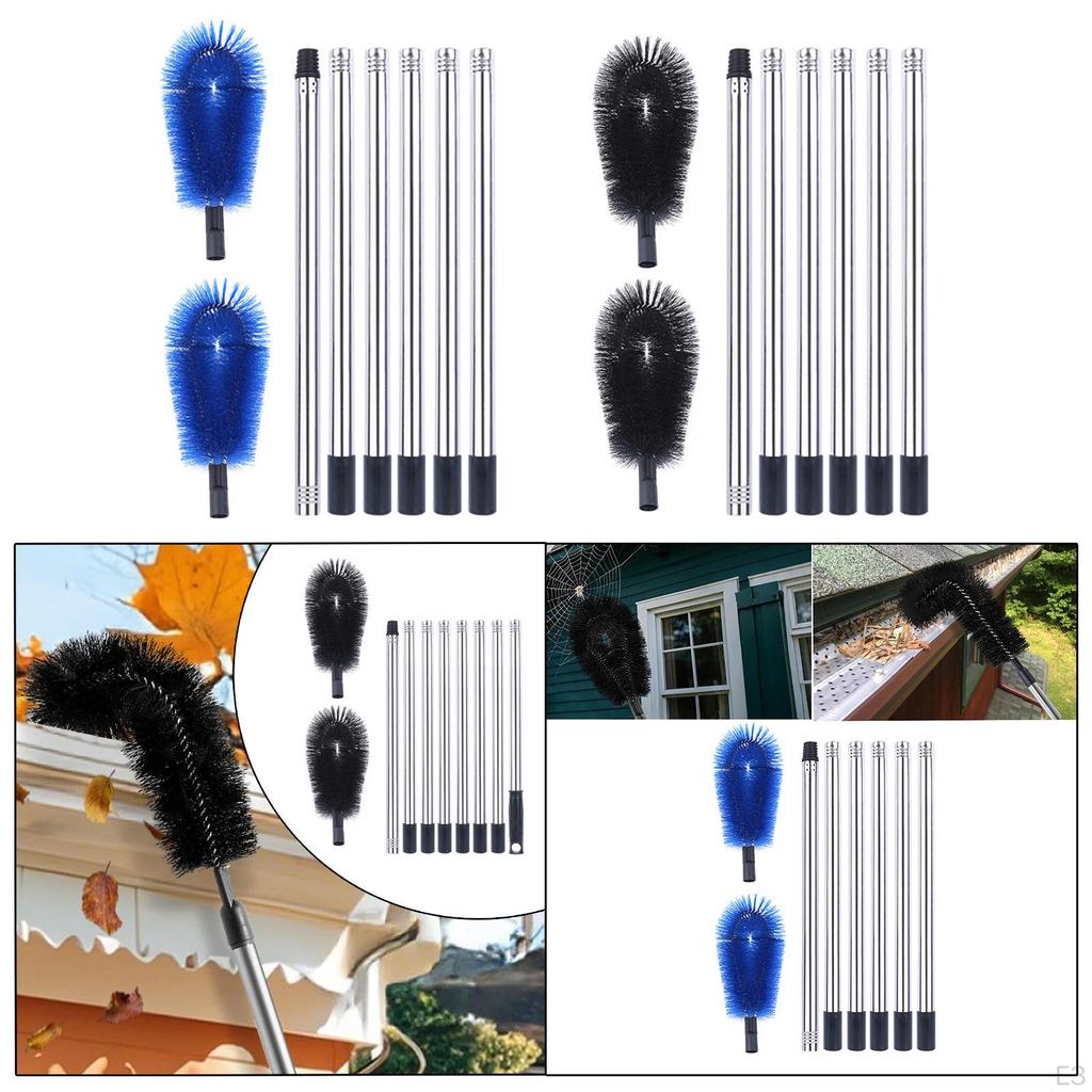 Rain Gutter Brush Cleaners Adjustable Length Ability To Easily Clear Portable Duster Cleaning