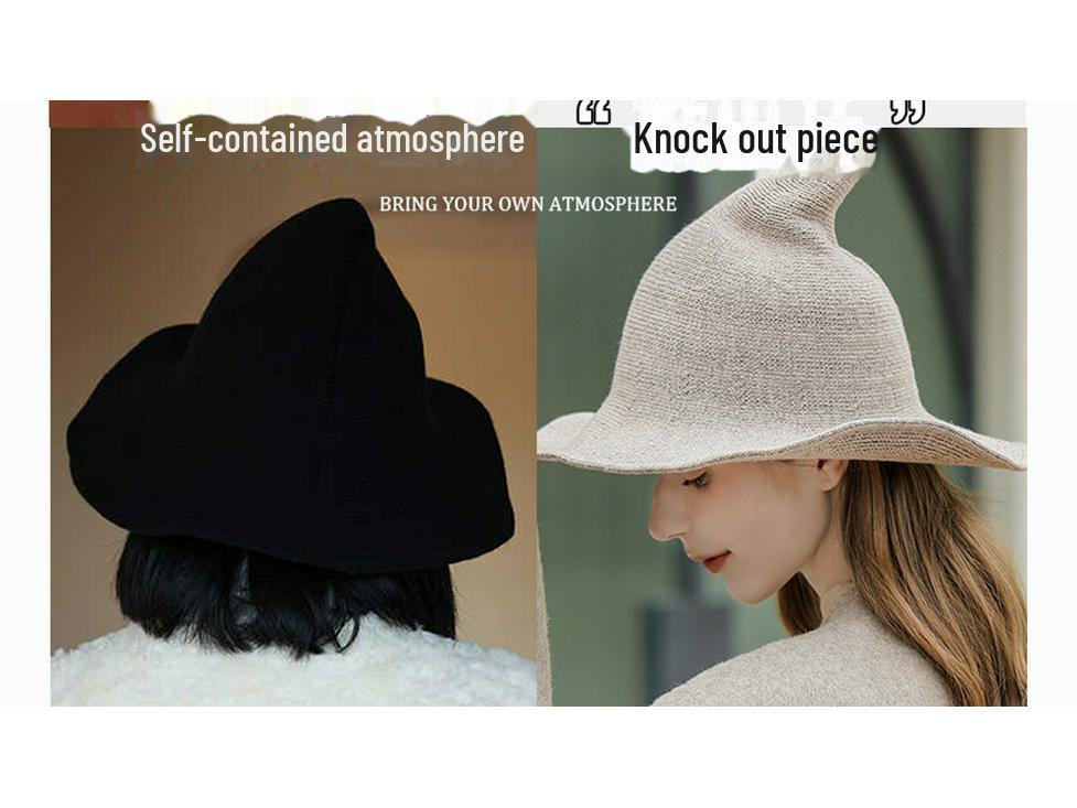 Складная шляпа ведьмы из хлопковой пряжи - Волшебная шляпа с заостренным верхом на Хэллоуин для лета