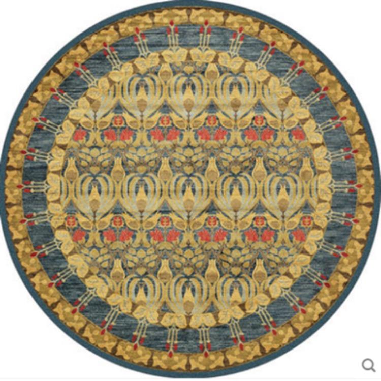 Американский богемный круглый ковер гостиная диван журнальный столик кабинет спальня прикроватный коврик подвесная корзина кресло-качалка коврик