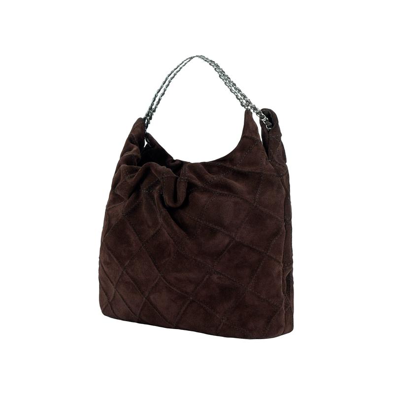 TORY BURCH Tang Li Bai Qi Fleming brand logo magnetic closure suede shoulder crossbody handbag mini women's liquorice color 166066-906