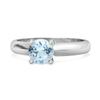 Blue Topaz Round Solitaire Ring – Sterling Silver