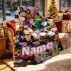 Custom Name Personalized Peppa Pig Print Blanket, Home Decor, Bedroom, Sofa, Camping, Couch, Gifts for Birthday Christmas