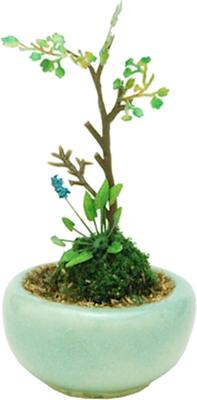 PLATZ THE BONSAI Круглый горшок для бонсай, масштаб 1/12 (Светло-синий) Готовый продукт BONN05