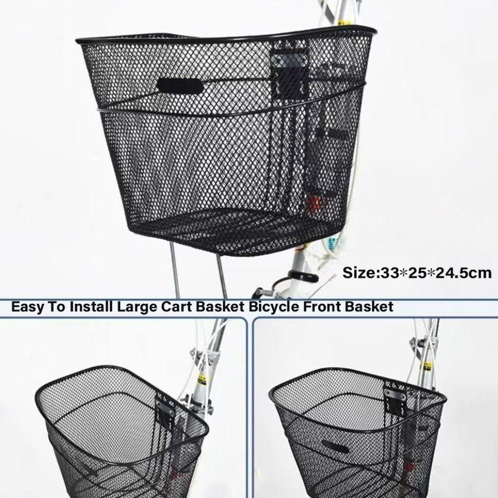 Metal Large Cart Basket Easy To Install Fixed Backpack New Bicycle Front Basket