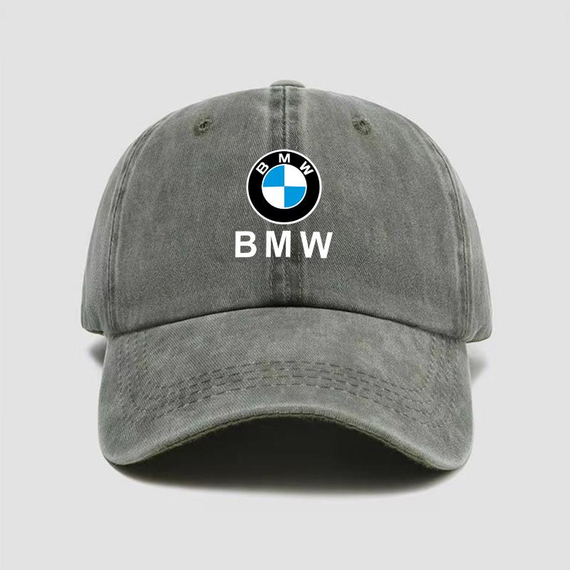 Casual Car Baseball Cap Washed Denim Vintage Hip Hop Caps For BMW 3 5 7 Series G11 G12 G30 G31 G32 G07 X3 X4 X5 X6 X7 Sticker FX0