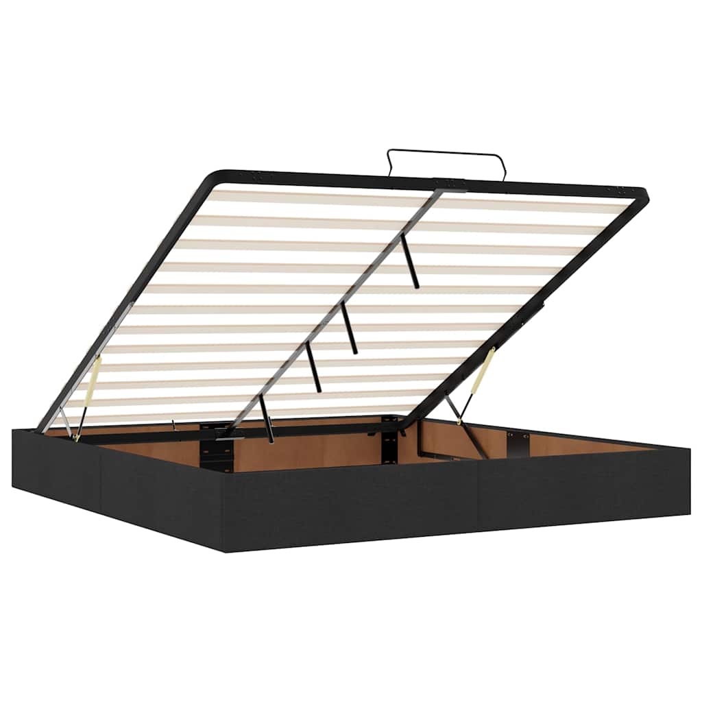 Ottoman Bed with Mattress Black 160x200 cm Fabric