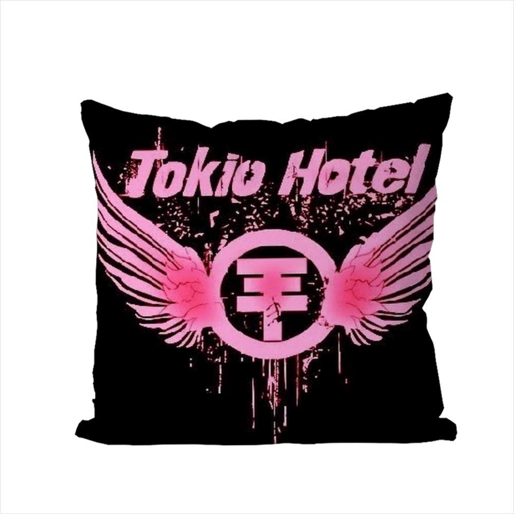 Подушка с принтом Tokio Hotel Чехол для подушки для автомобиля дивана Декоративная домашняя двусторонняя печать Плюшевая квадратная подушка-плед Чехол для подушки