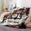 Custom Name Olympique Lyonnais2 Flannel Blanket, High quality Comfortable for All Seasons, Home Decor, Warmth and Comfort