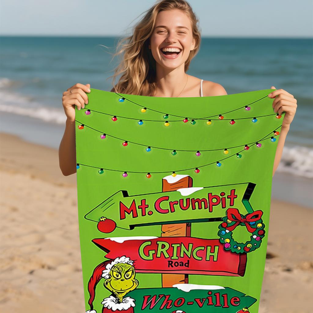 Пляжное полотенце Green Legend с принтом Зеленое пляжное банное полотенце