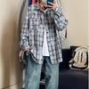 Высококачественная ретро рубашка в клетку с tie-dye для весны и осени, мужская, с длинным рукавом, универсальная, простая куртка