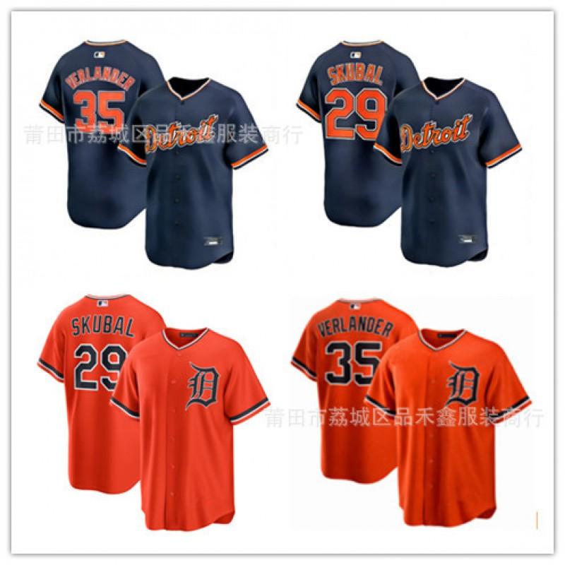 Mens Baseball Jersey Tigers Team Embroidered 29 Skubal 35 Verlander Cotton Performance Shirt Sportswear