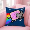 NNyan Cat Забавный Мультяшный Чехол на Подушку для Дивана Наволочка Короткий Плюш Невидимая Молния Комнатная Наволочка на Подушку Дивана