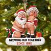Retro Christmas Tree Ornaments Wooden Hanging Ornaments, Funny Santa Claus Pendant with Reusable Craft Rope for Holiday Home Decor and Party Supplies