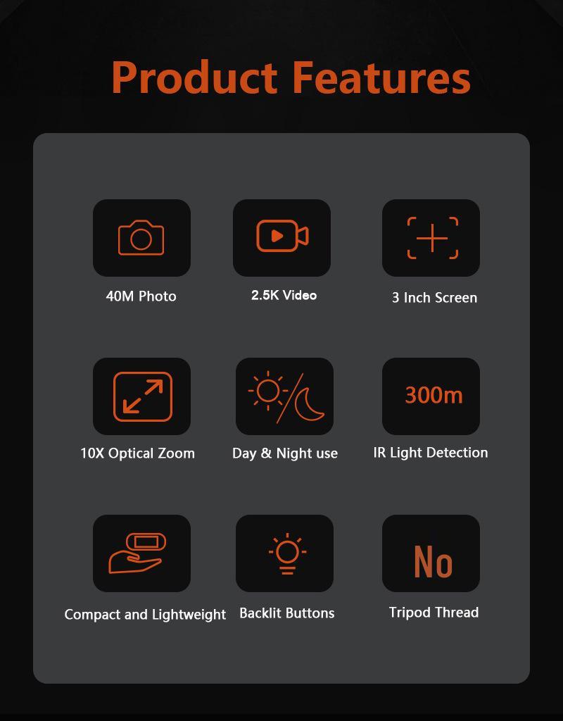 Portable HD Binoculars with Infrared Night Vision for Birdwatching and Outdoor Recording