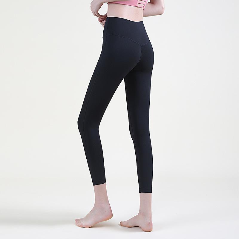 Autumn/winter brushed warm yoga pants, nude feel, tight high-waisted, tummy control, running, cycling, hip-lifting fitness pants