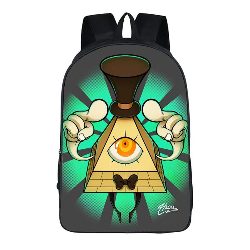 Мультяшный рюкзак Gravity Falls с прочной конструкцией и большой вместимостью для студентов