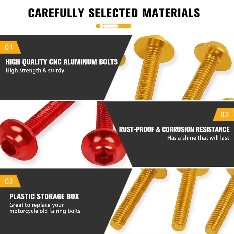 195pcs Fairing Screws Bolt Kit for Suzuki GSXR600 GSXR1000 Hayabusa GSX1300R GSX600F GSX750F SV1000 SV650 TL1000R/S DL650 DL1000