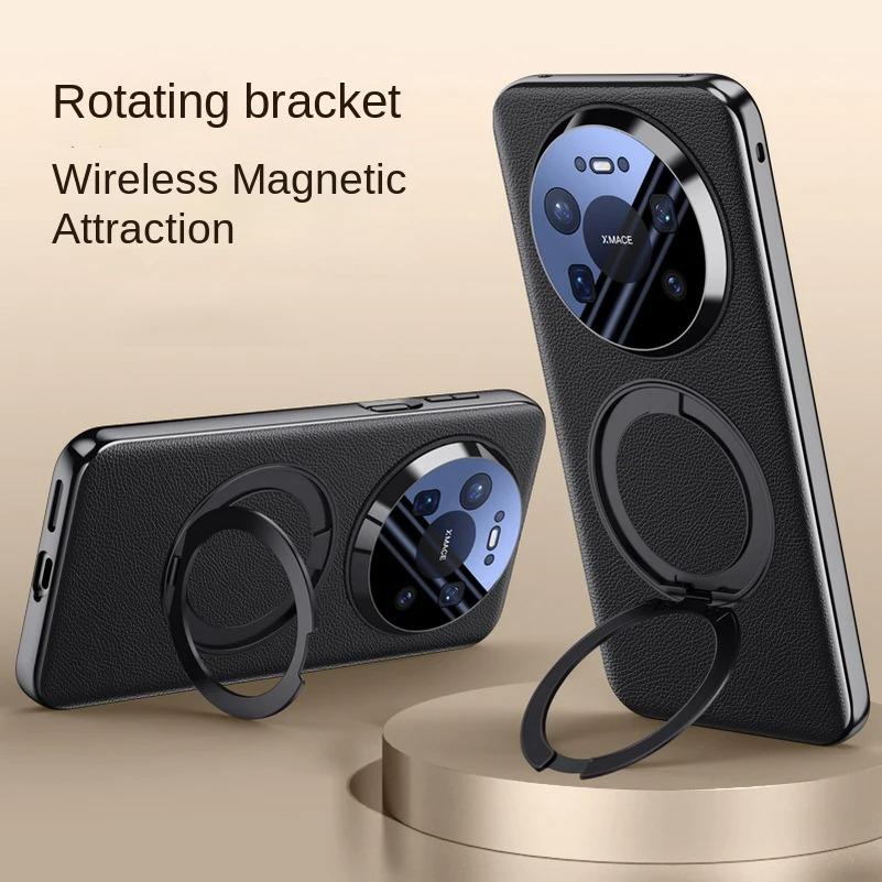 New Rotatable Metal Magnetic Bracket Holder Lens film protection Case For Huawei Mate 80 Pro Max 80 RS mate80 pro Slim Leather Cover