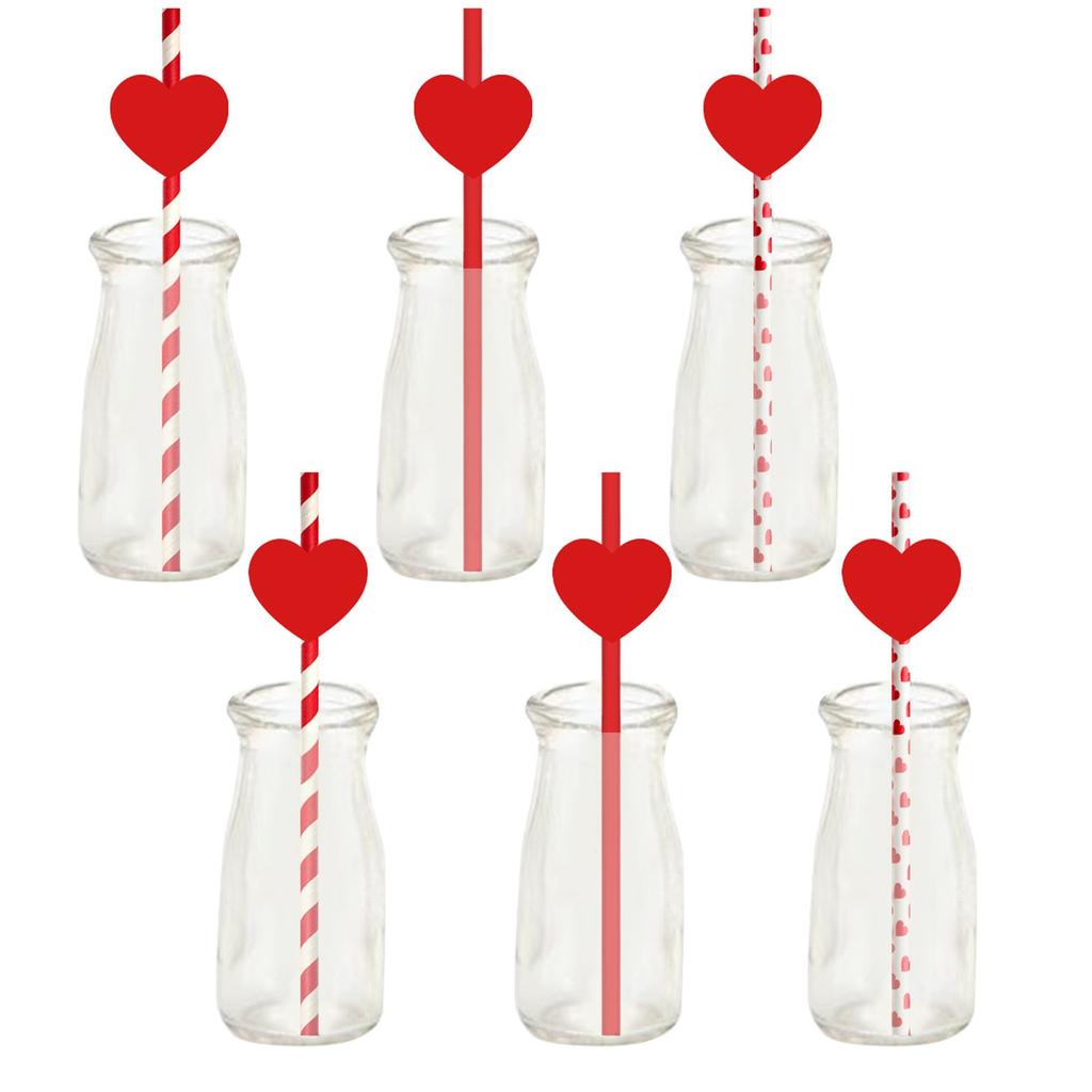 Красные бумажные трубочки в форме сердечек, 24 шт. одноразовые палочки для питья кейк-попсы на годовщину свадьбы сувениры на День святого Валентина праздники торжества вечеринки декор