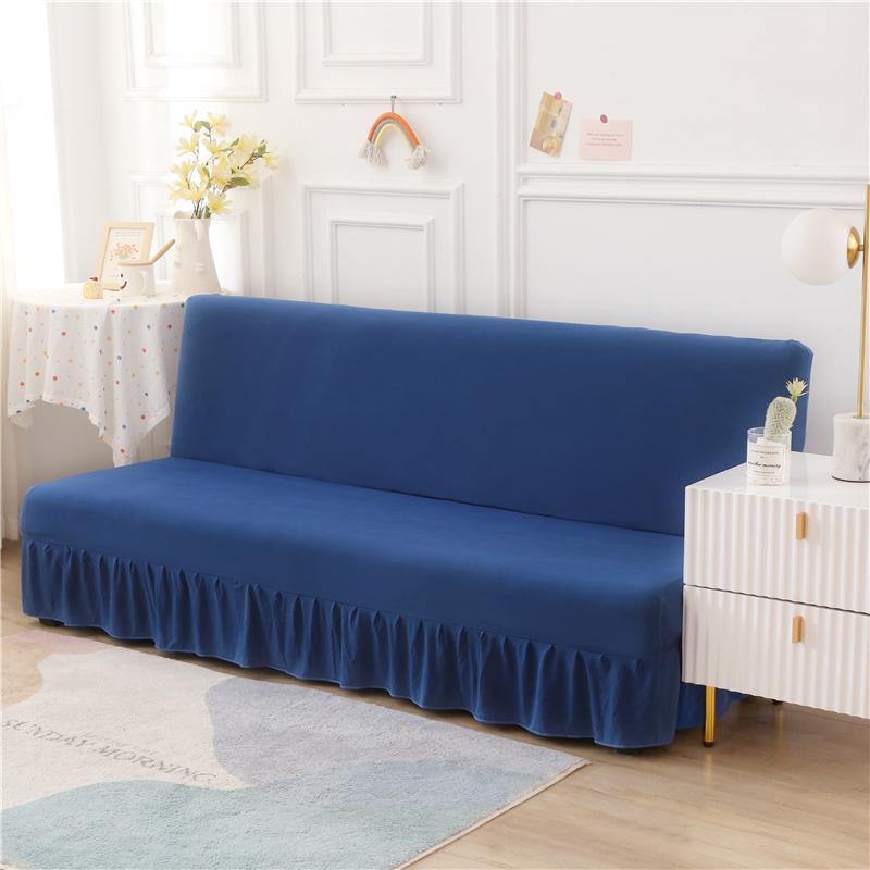 Nordic Solid Color Sofa Bed Cover Elastic Spandex Armless Sofa Slipcovers Folding Sofas Skirt Cover For Living Room Home Decor