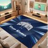 Dallas Cowboys Personalized Crystal Velvet Carpet, Customized Name Text Soft Anti‑Slip Rug for Living Room Bedroom