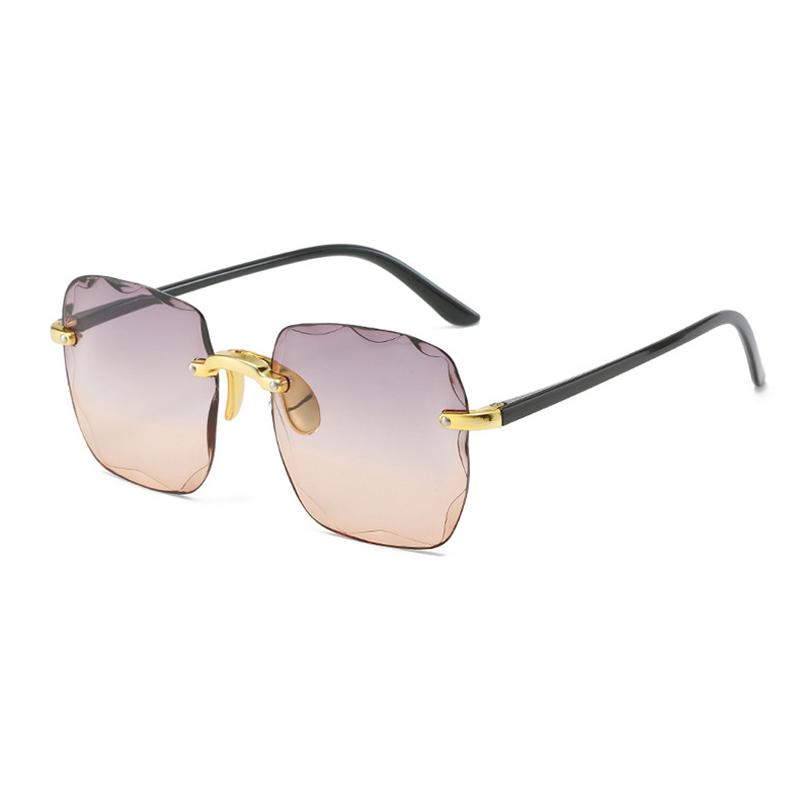 New Rimless Women'S Sunglasses Fashion Gradient Lenses Sun Glasses Lady Vintage Alloy Legs Classic Designer Shades Uv400