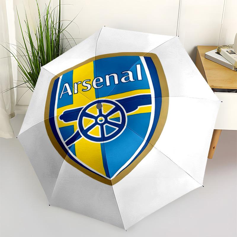 Arsenal Football Club Crest Automatic Umbrella Sturdy 8-Rib Shaft Durable Plastic & Iron for Outdoor Daily Use Outdoor Accessory