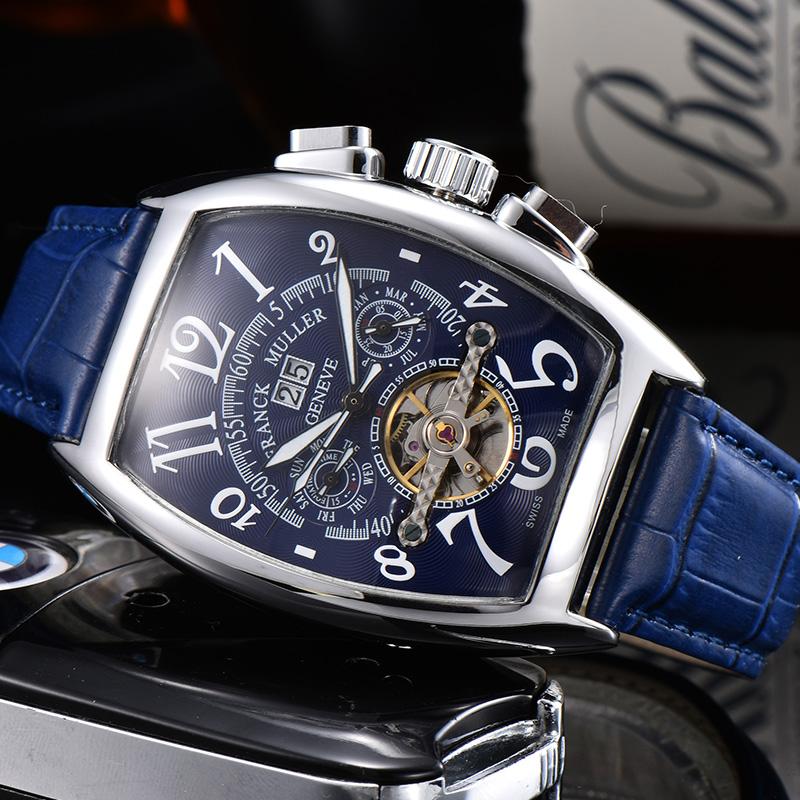 Мужские механические повседневные часы с маховиком и спиральной короной, одной складной застежкой и указателем