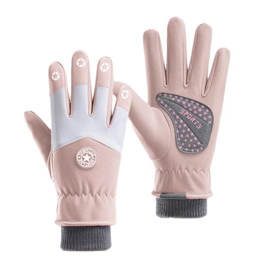 Детские лыжные перчатки Водонепроницаемые с флисовой подкладкой Зимние перчатки Теплые Ветрозащитные перчатки с нескользящими ладонями для мальчиков девочек Лыжи Сноуборд Велоспорт