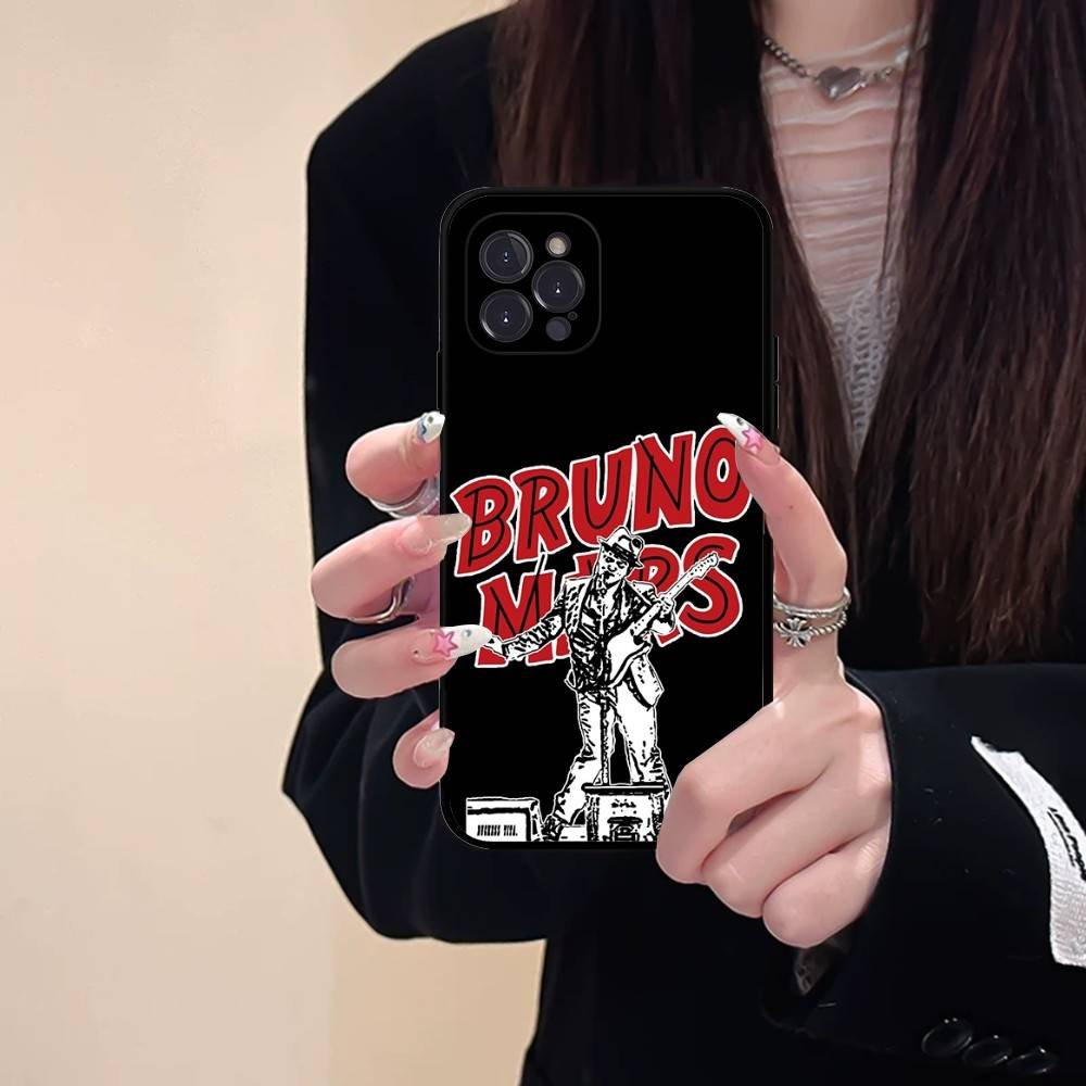 Чехол для телефона B-Bruno M-Mars Singer для iPhone 17 16 15 14 13 12 11 Pro Max Plus Черный корпус