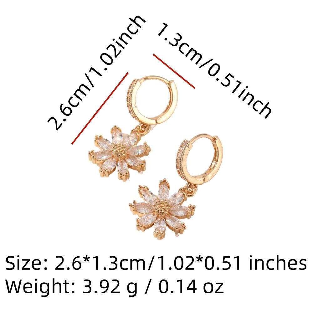 Белые циркониевые серьги-подвески в виде цветка для женщин 2025 Новая модная ювелирия Серьги-капли Аксессуары для свадебной вечеринки