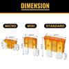 120 PCS Blade Fuses Assortment Kit, Car Fuses Assortment Kit- Standard & Mini & Low Profile Mini Fuse (2A 5A 10A 15A 20A 25A 30A 35A),Replacement