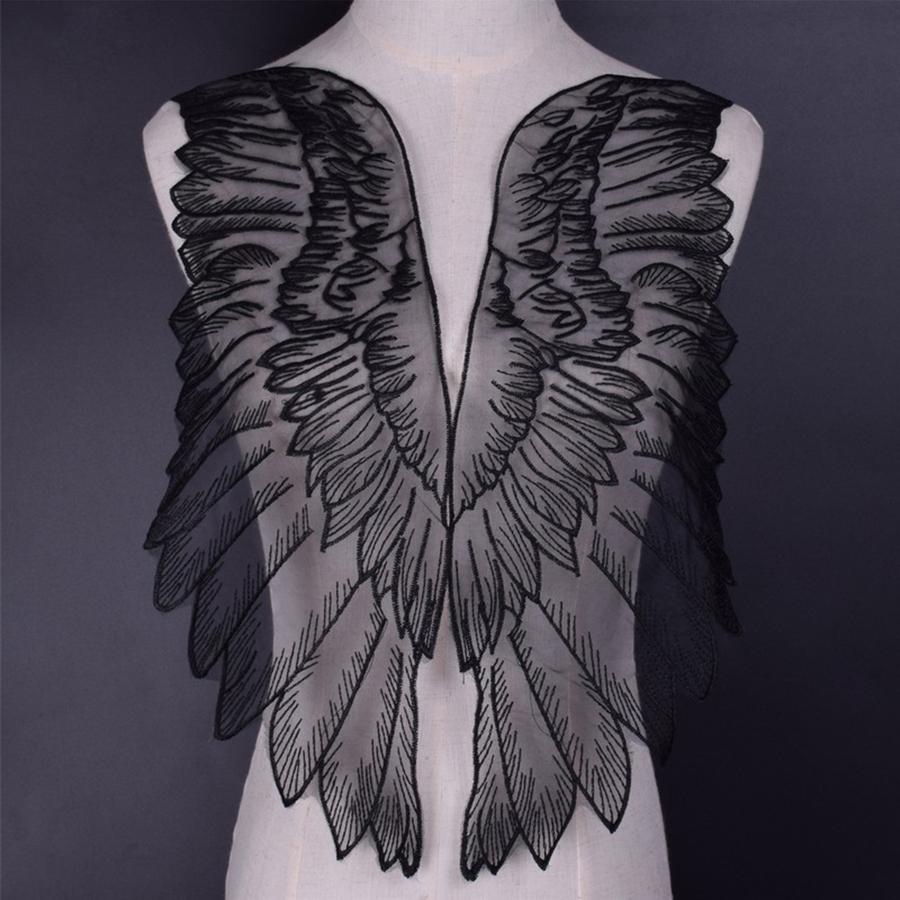 1 пара африканских кружевных тканей с крыльями ангела, свадебные украшения, отделка, сделай сам, водорастворимая вышивка, широкие кружевные ткани