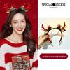 Christmas Elk Antler Headband - Festive Forest-Style Photo Prop for Adults