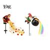 Solar Powered Christmas Decor Garden Stake Light, Santa Pouring Flowing LED String Lights, Colorful Magical Claus Lawn Stakes Light Effect,