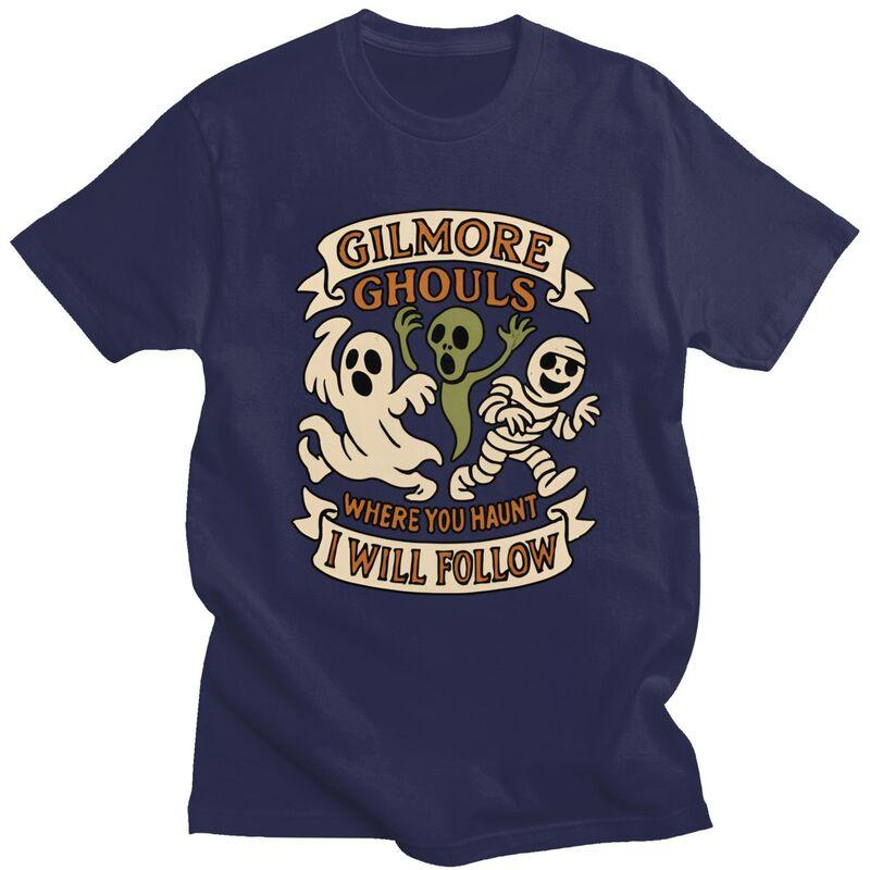 Male Gilmore Ghouls Where You Haunt I Will Follow T Shirt Round Neck Short Sleeve 100 Cotton Halloween Ghosts Tee Shirt Clothes
