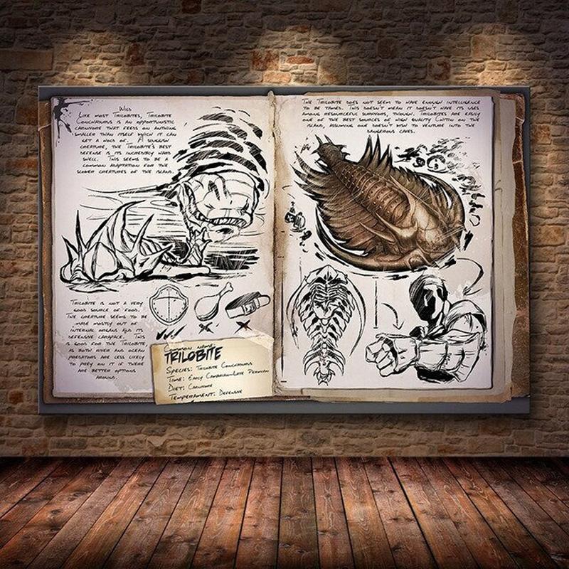 Плакат «Ark Survival Evolved», игра на выживание, оригинальный мир, знание динозавров, ретро настенные картины, печать, холст, живопись, домашний декор