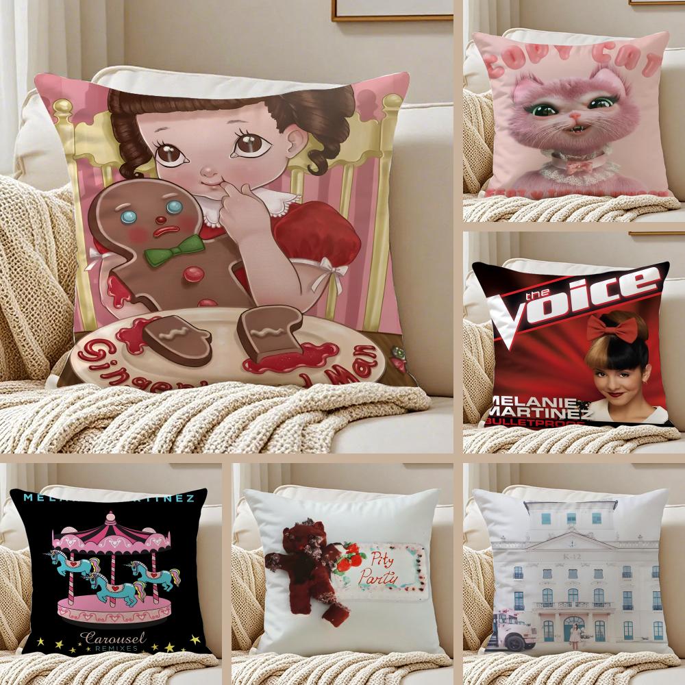 Singer MMelanie Martinez Cushion Cover Pillowcase Antidustmite Invisible Zipper Short Plush Sofa Cushion