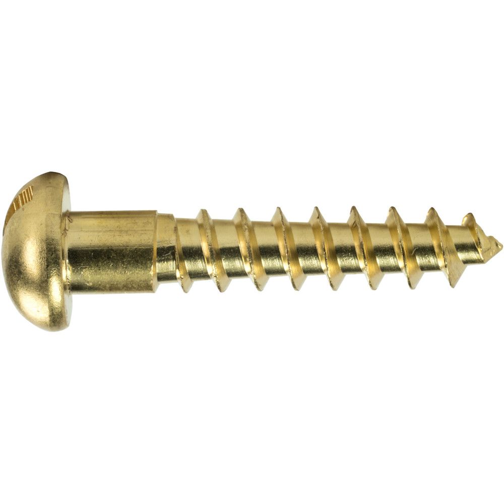New Slotted Drive Self Drilling Tapping Minus Solid Brass Round Head Wood Screws