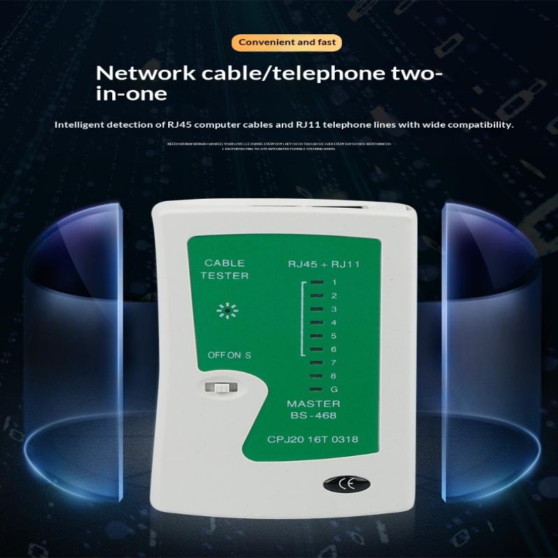 468 Инструмент для тестирования сети Тестер сетевого кабеля Ethernet, Инструмент для проверки подключения экранированного кабеля UTP/STP и телефонной линии