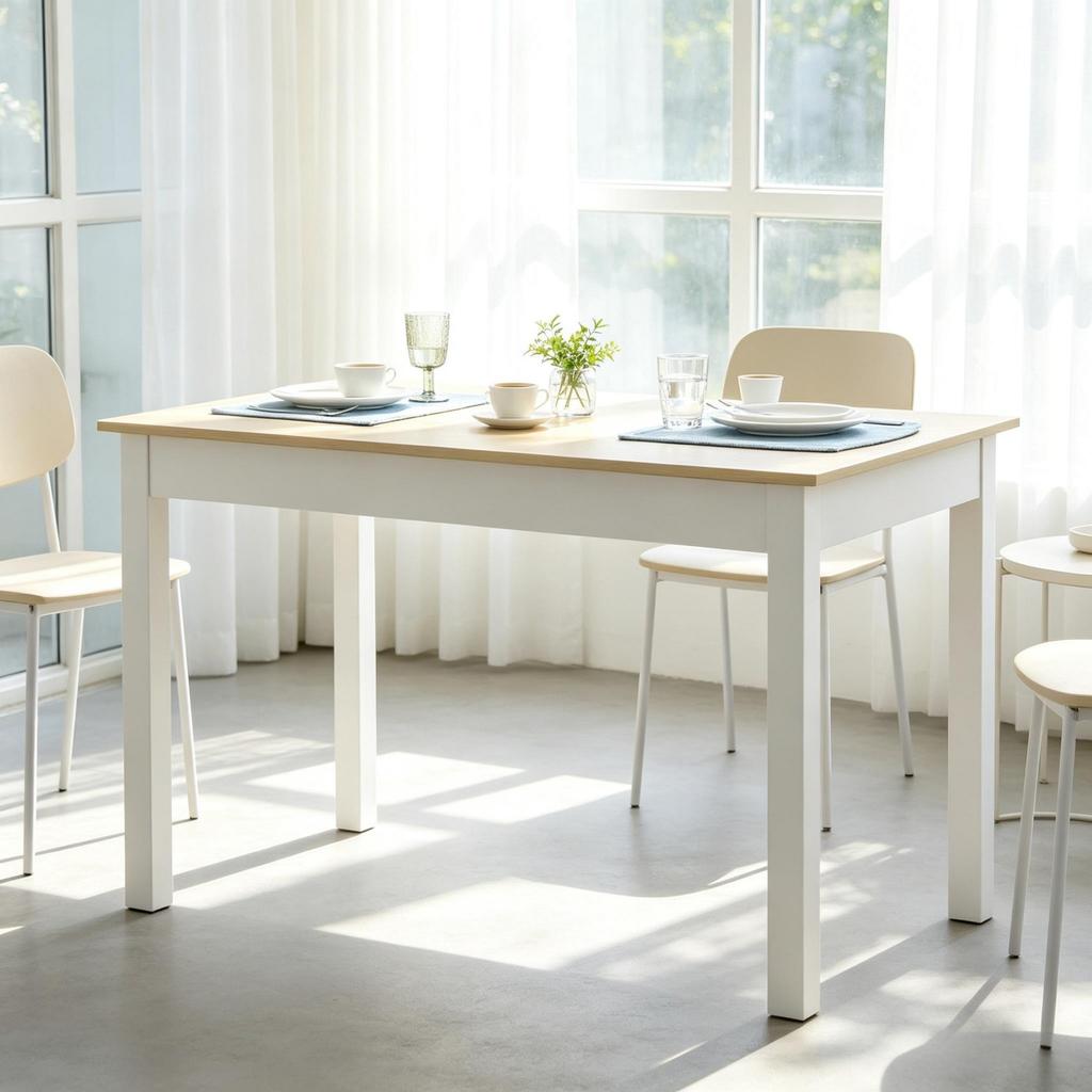 Simple Dining Table with Timeless Look, Versatile Table for Meals and Work with Stable Construction, Elegant Dining Table (dining table only)