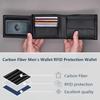 Новый мужской кошелек с карманом для монет, RFID-защитой, кошелек из углеродного волокна для мужчин