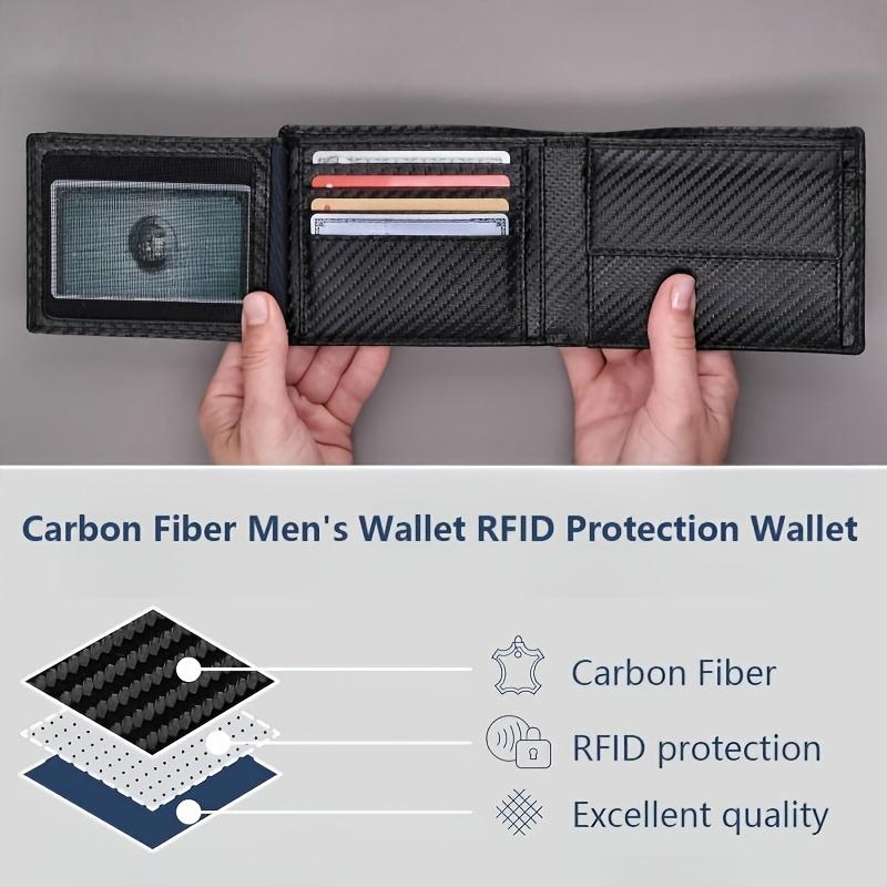 Новый мужской кошелек с карманом для монет, RFID-защитой, кошелек из углеродного волокна для мужчин