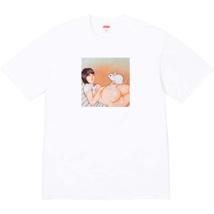 Supreme Футболка с мышью Белая
